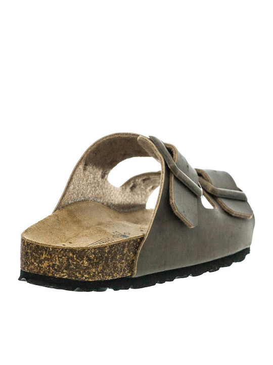 Flache Sandalen für Damen in Khaki Farbe