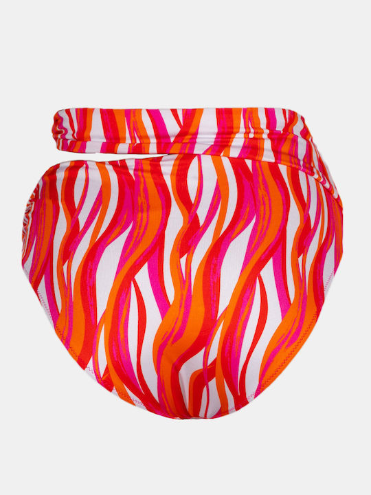 Γυναικείο Ψηλόμεσο Μαγιό Slip Rock Club Waves Print Σλιπ Κρίκους Regular Fit Lycra