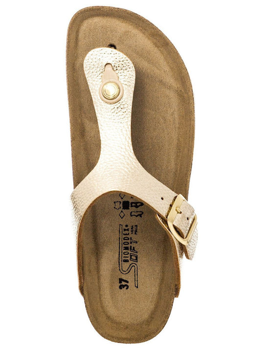 Flache Sandalen für Damen in Gold Farbe