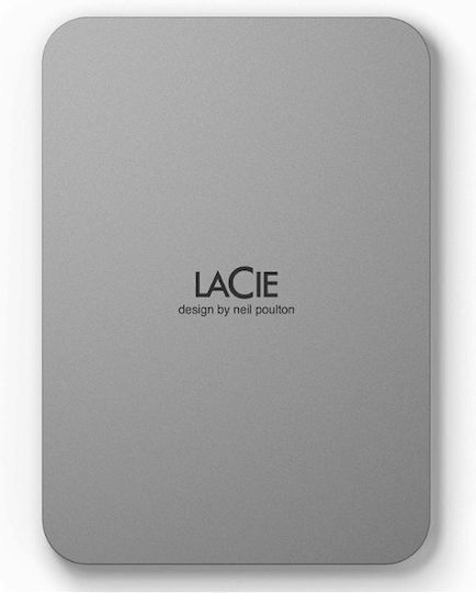 Lacie Mobile Drive v2 USB 3.2 External HDD 5TB 2.5" Moon Silver