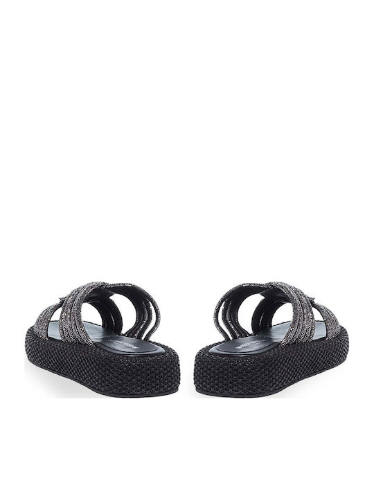 Flache Sandalen für Damen Flatforms in Schwarz Farbe