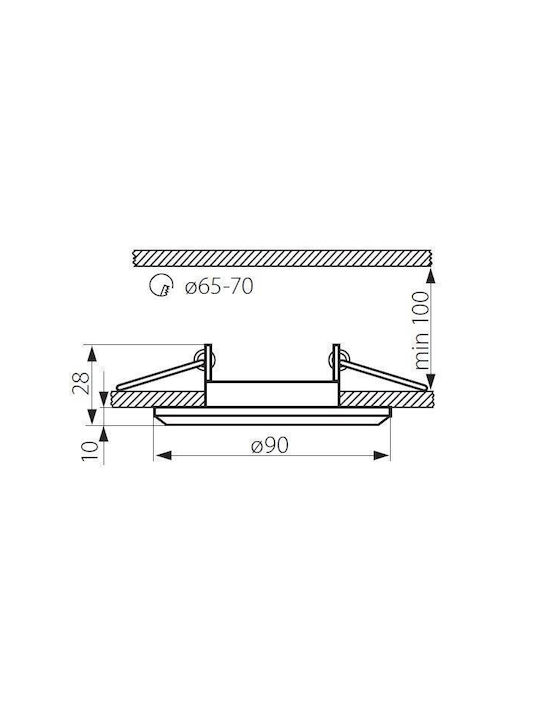 Kanlux Glas Einbau Spot mit Fassung GX5.3 Silber 1Stück