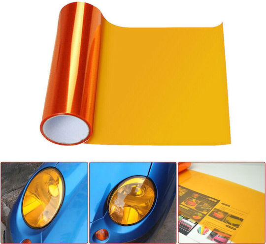 Car Membrane Stickers 0.3 x 0.3cm for Car Lights in Orange Color 1pcs