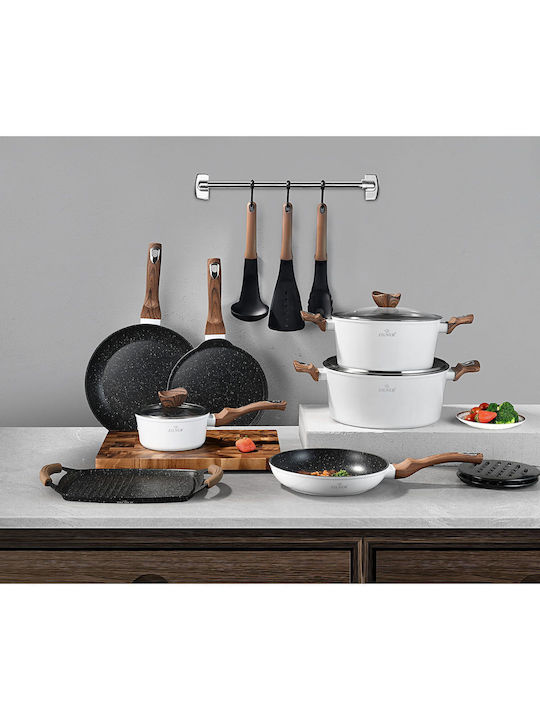 Zilner Set de vase de gătit din aluminiu turnat cu strat antiaderent 15buc