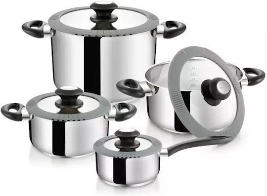 Tescoma Smartcover Topf- und Pfannen Set aus Rostfreiem Stahl 4-teilig