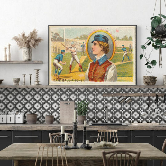 Baseball Pitcher From Games Gemälde auf Leinwand 115x170cm