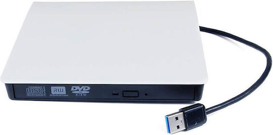 Edman Externer Optisches Laufwerk Aufnahme/Wiedergabe DVD/CD / CD für Schreibtisch / Laptop Weiß
