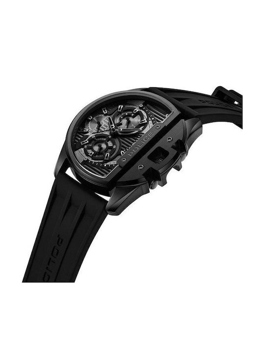Police Daintree Men's Watch 48mm Battery with Black Rubber Strap