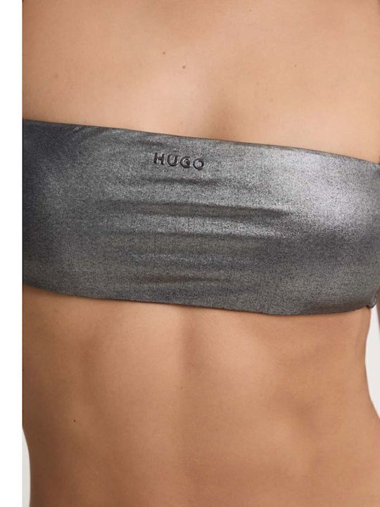 Heaven Strapless Bikini Top με Ενίσχυση Ασημί