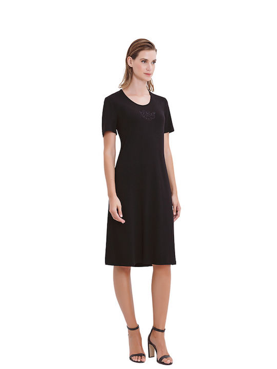 Giota Summer Midi Dress Black