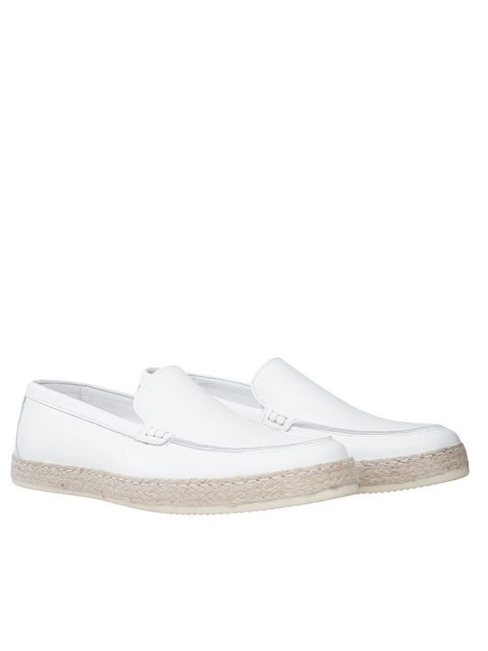 Majo Men's Leather Moccasins White