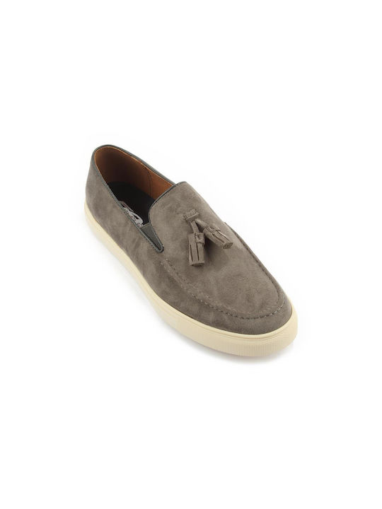 Fshoes Men's Synthetic Leather Moccasins Gray