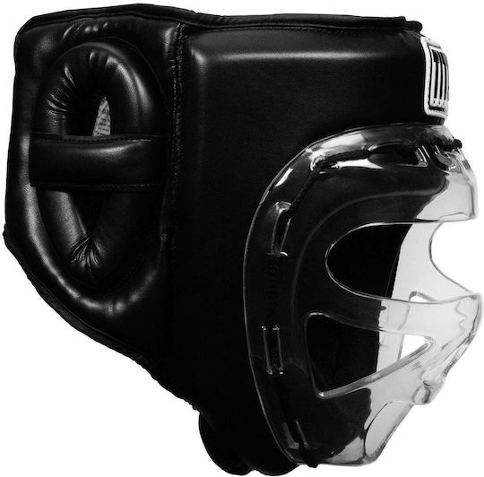 Title Boxing Adult Full Face Boxing Headgear Synthetic Leather Black