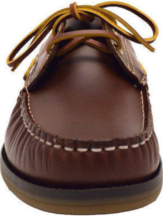 Δερμάτινα Ανδρικά Boat Shoes σε Ταμπά Χρώμα