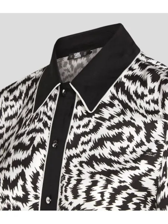 Karl Lagerfeld Women's Short Sleeve Shirt Zebra