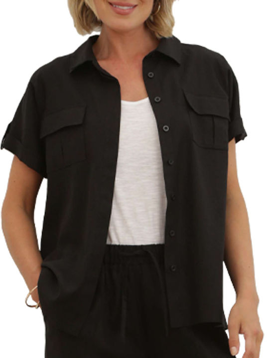 Pomodoro Women's Short Sleeve Shirt Black