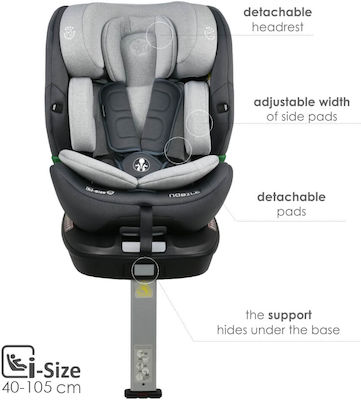 Bebe Stars Nobile Baby Car Seat i-Size with Isofix Ice Grey