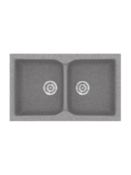 Sanitec Classic Drop-In Sink Synthetic Granite W78xD50cm Granite Grey