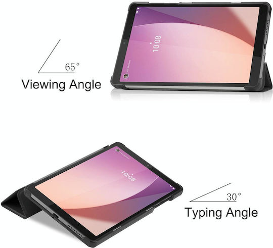 Lenovo Tab M8 4. Gen Tb-300fu Custer reine Farbe 3-Fach-Halter Leder Tablette Fall schwarz