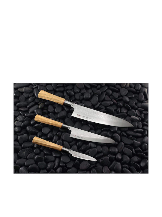 Senzo Suncraft Twisted Octagon Messer Filet aus Damaststahl 21cm