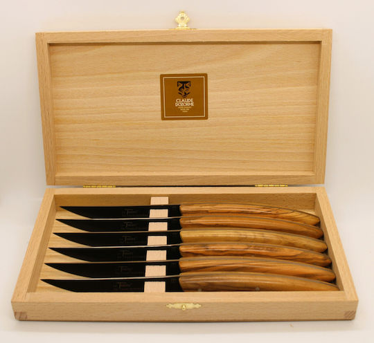 Claude Dozorme Olive Wood Thiers Black Blade- Laguiole Σετ