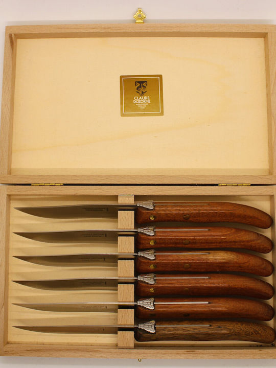 Claude Dozorme Laguiole De Table Exotic Wood Μαχαίρια Steak από Ανοξείδωτο Ατσάλι 6τμχ