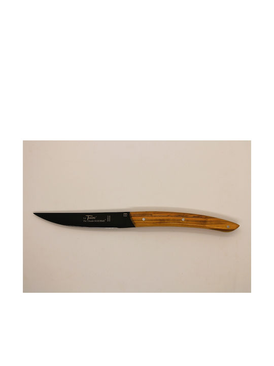 Claude Dozorme Olive Wood Thiers Black Blade- Laguiole Ножове Комплект от Неръждаема Стомана 6бр