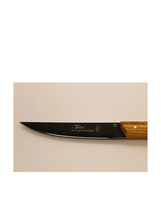 Claude Dozorme Olive Wood Thiers Black Blade- Laguiole Ножове Комплект от Неръждаема Стомана 6бр