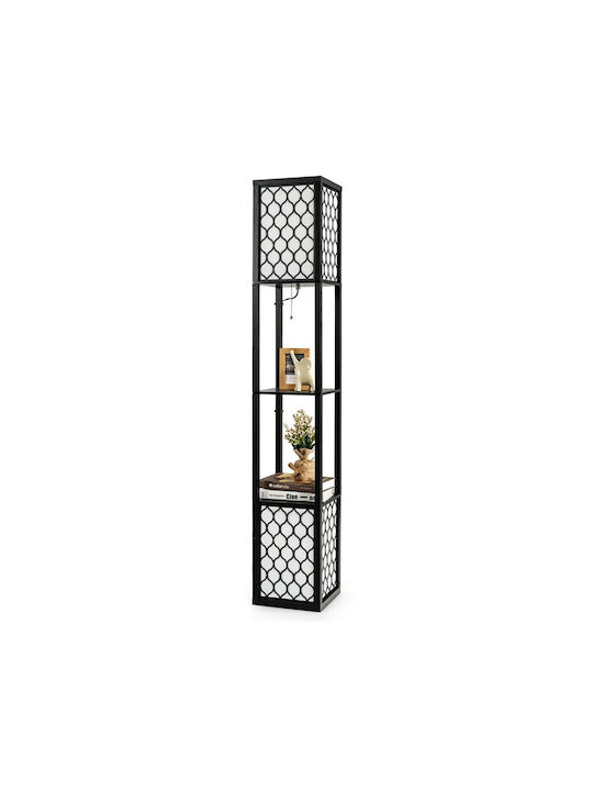 Costway Lampa de podea Î156xL26cm. cu Soclu pentru Bec E27 Negru