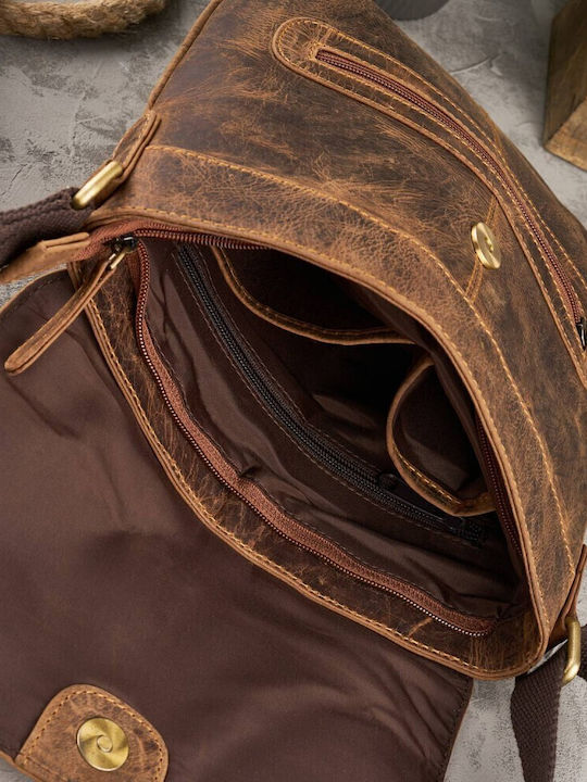 Leder Damen Schultertasche Braun