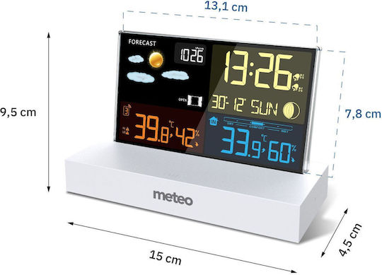 Meteo 05SP110B Ασύρματος Μετεωρολογικός Σταθμός Ψηφιακός Επιτραπέζιος Λευκός