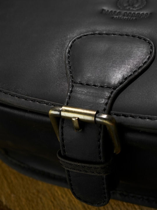 Leder Damentasche Schultertasche Schwarz