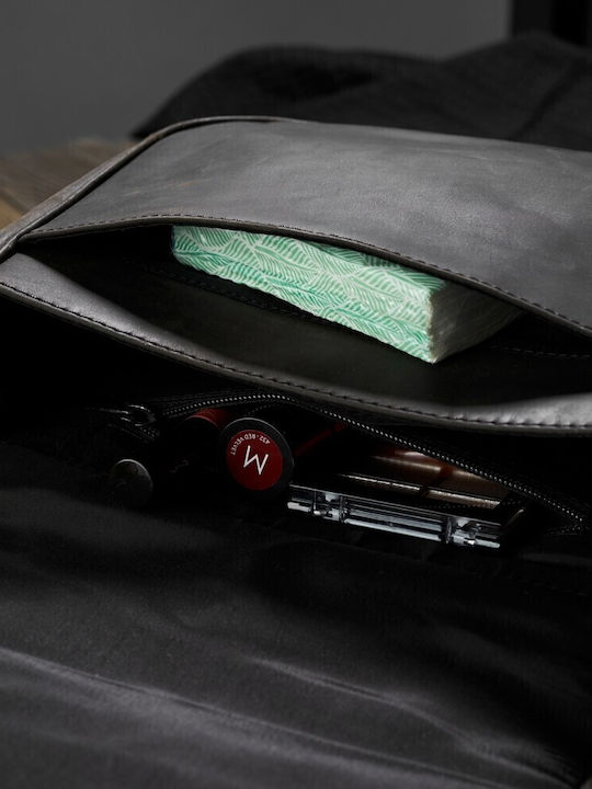 Leder Damentasche Schultertasche Schwarz
