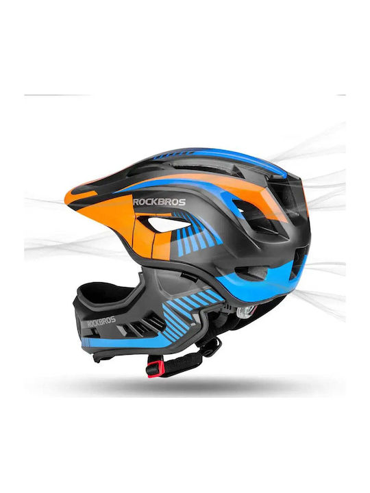 Rockbros Kids' Full Face Helmet for Downhill / Mountain Bike Black