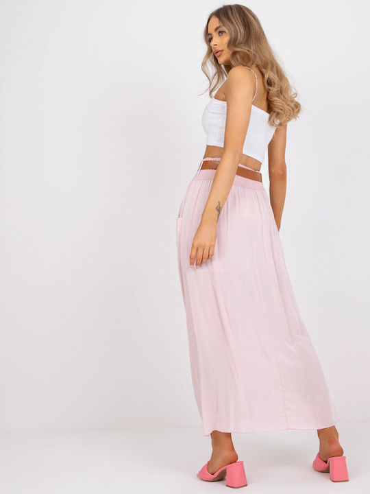 Och Bella Hohe Taille Maxi Rock in Rosa Farbe