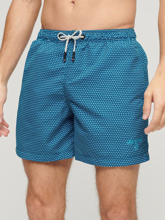 Men's Swimwear Shorts Blue with Patterns