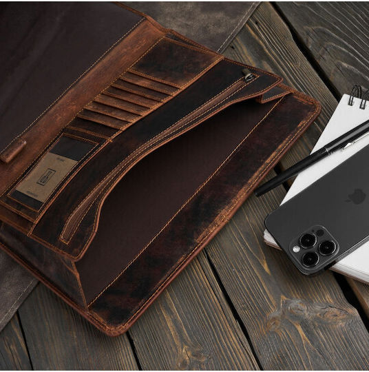 Leather Brown Bivouac A4 Organizer Paolo Peruzzi T-43-hbr