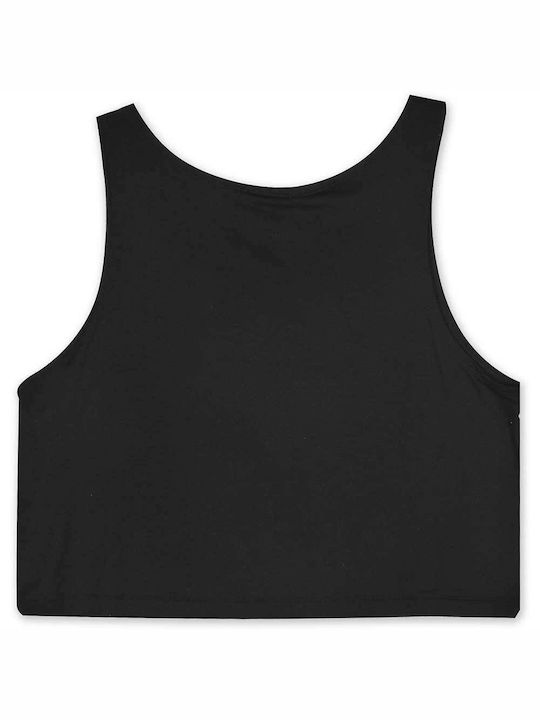 BodyTalk Damen Sportliches Crop Top Ärmellos Schwarz