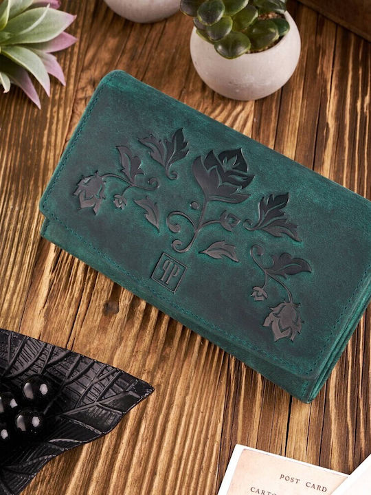 Large Leather Women's Wallet Classic with RFID Green