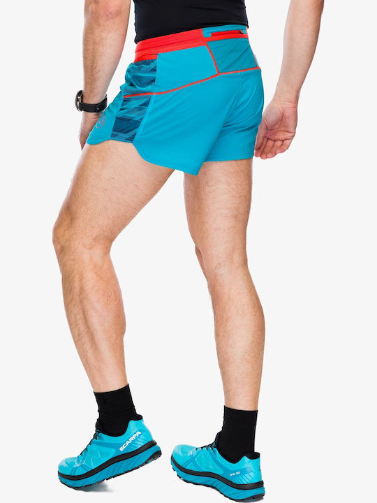 Auster Men's Athletic Shorts Tropic Blue/cherry Tomato