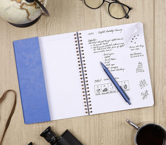 Rhodia Σημειωματάριο Σπιράλ Α4 Ριγέ Λευκό