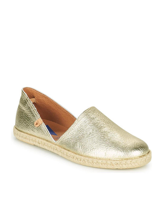 Verbenas Carmen Nucleo Women's Leather Espadrilles Metal Oro