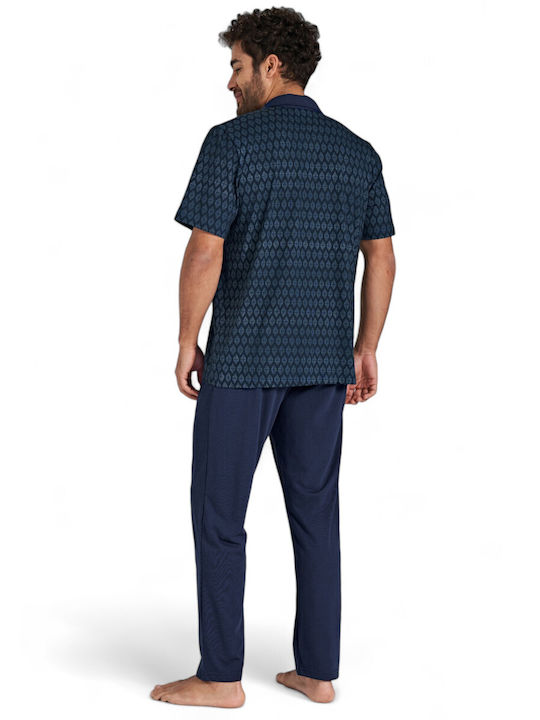 Pajama Men's Cotton Pijadore Pjdr1702-blue