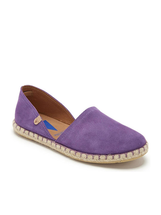 Verbenas Carmen Serraje Lederne Damen Espadrilles Grape