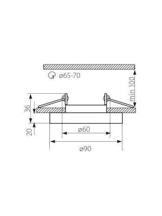 Kanlux Γυάλινο Πλαίσιο για Σποτ GX5.3 Μαύρο 50x1εκ. 1τμχ