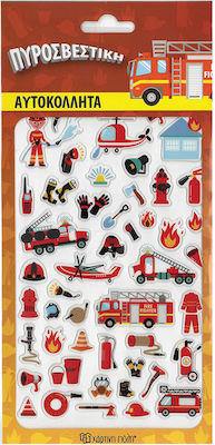 Puffy Firefighter Stickers