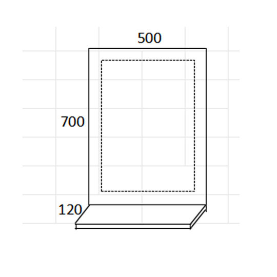 Rea Countertop with Sink & Mirror L50xW30xH135cm Capuccino
