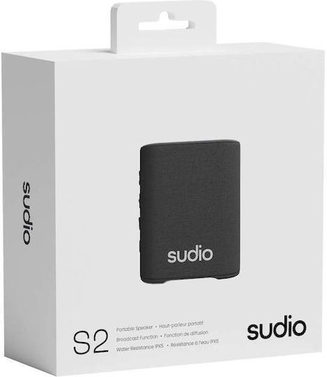 S2BLK Waterproof Bluetooth Speaker 5W with Battery Life up to 5 hours Black