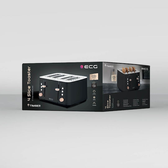 ECG Тостер 4 слота 1850W Черен