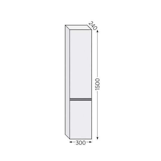 Furnibath Floor Bathroom Column Cabinet L30xD24xH150cm White